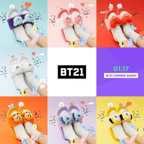 BT21 Fur slippers